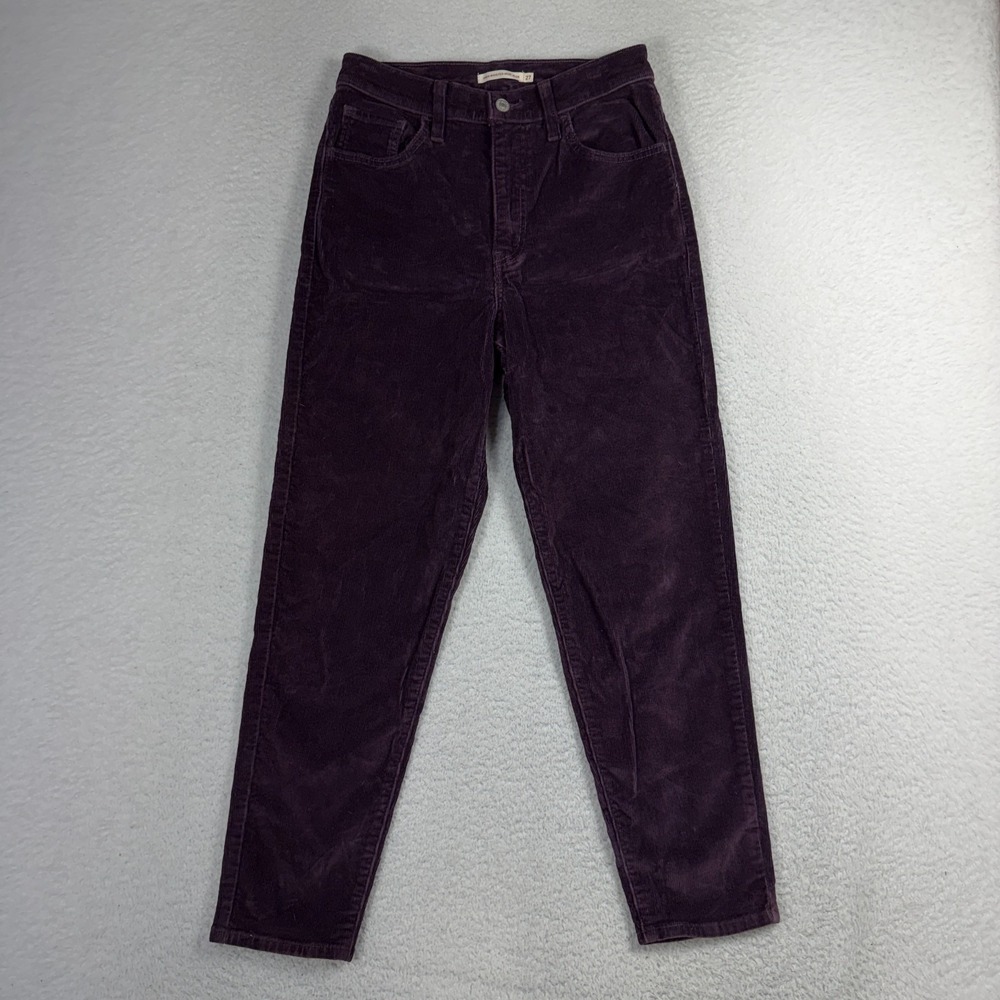 Levi’s High Waisted Mom Jeans Corduroy Red Women’s Size 27 (27x25) Stretch